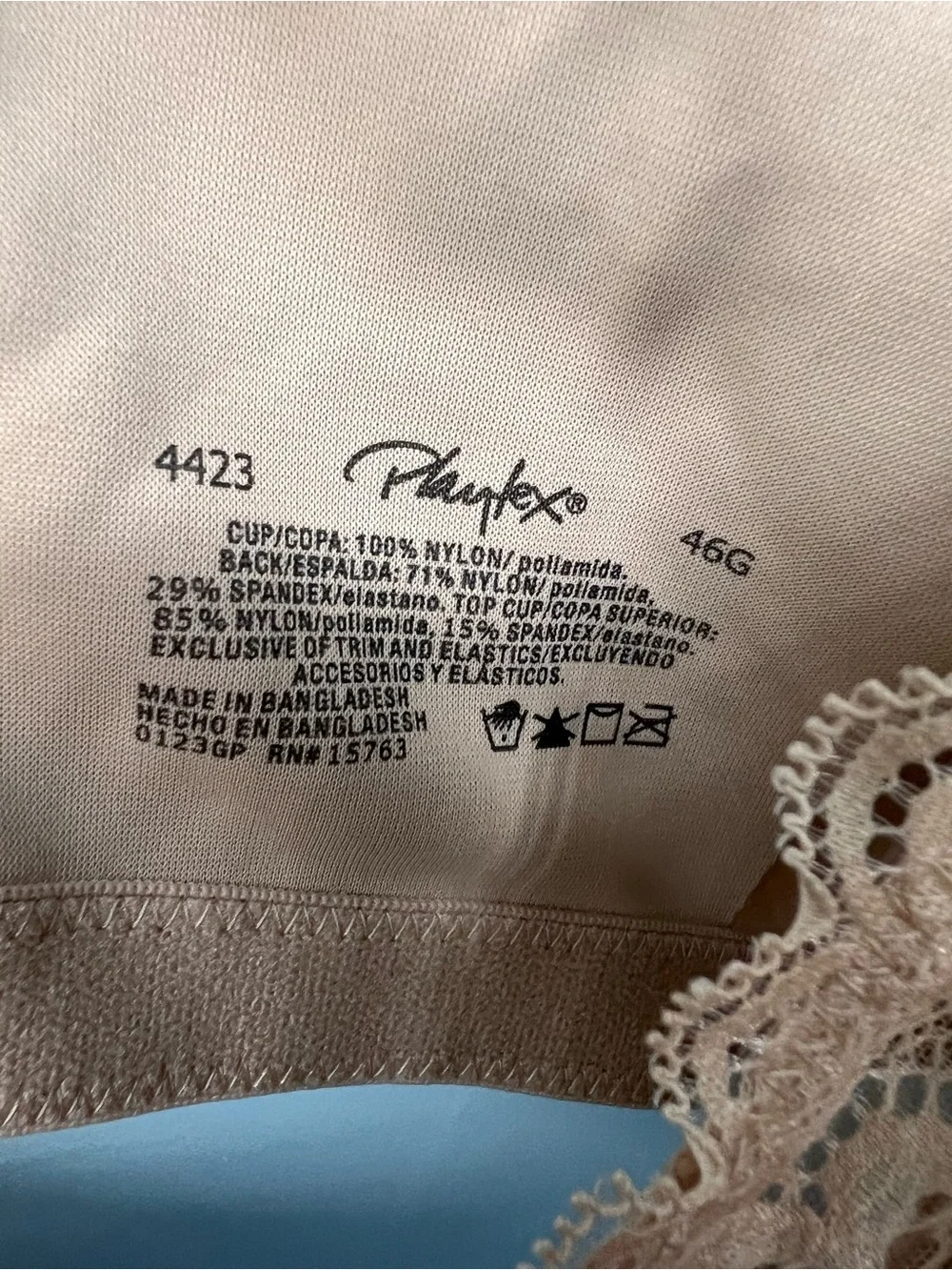 Playtex Plush Front‑Close Lace Detail Soft Cup with Underwire Bra, in Nude 46G